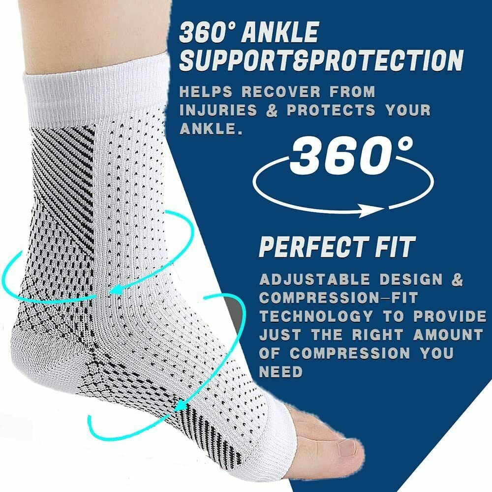 Slim compression socks worn under shoes