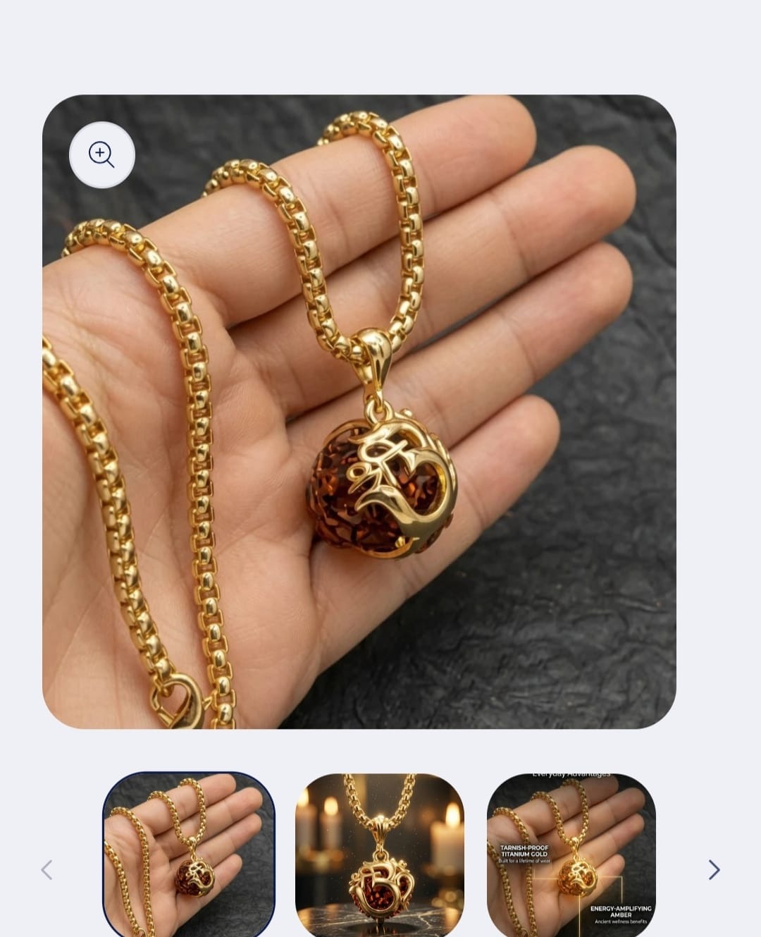Lightweight Rudraksha Om neckpiece