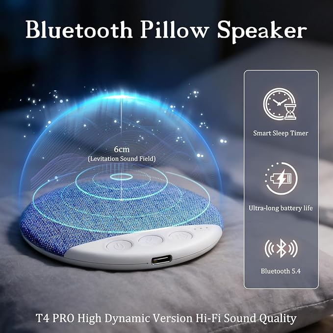 Bluetooth pillow speaker for sleeping